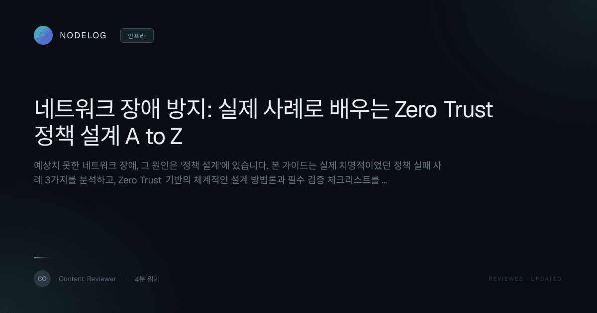 네트워크 장애 방지: 실제 사례로 배우는 Zero Trust 정책 설계 A to Z