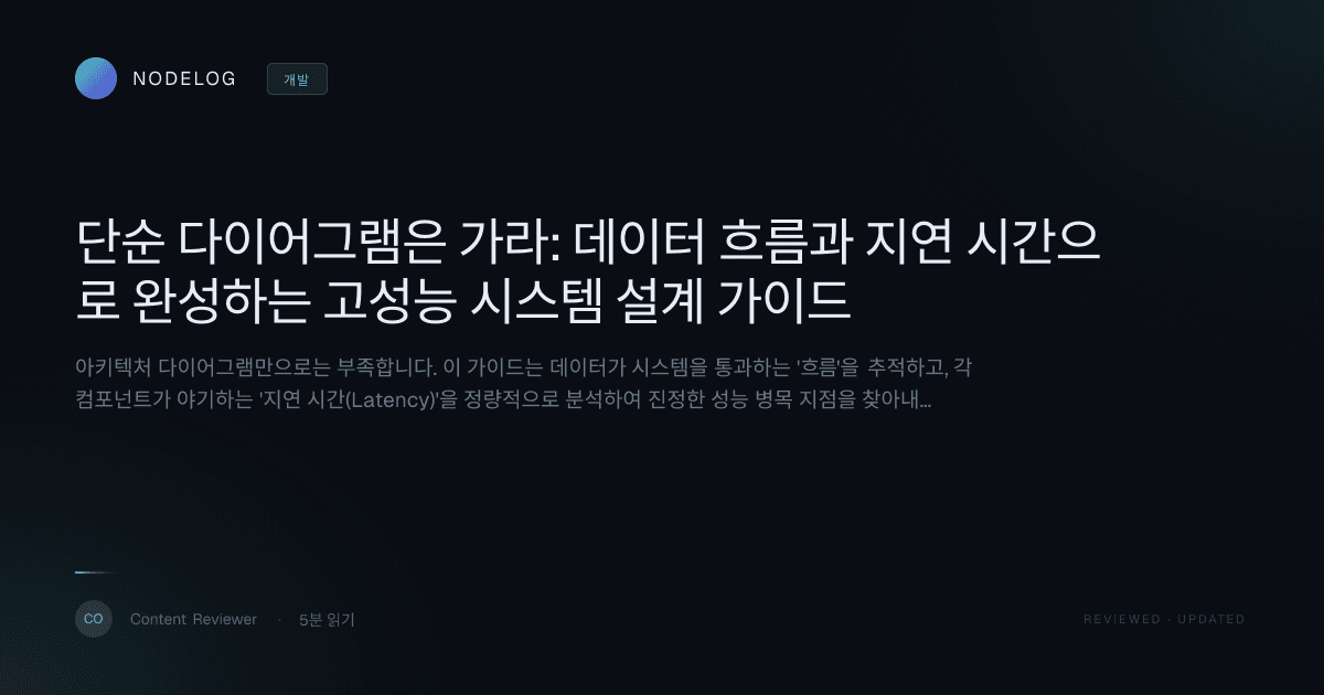 단순 다이어그램은 가라: 데이터 흐름과 지연 시간으로 완성하는 고성능 시스템 설계 가이드