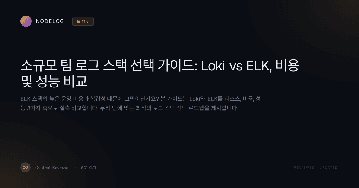 소규모 팀 로그 스택 선택 가이드: Loki vs ELK, 비용 및 성능 비교