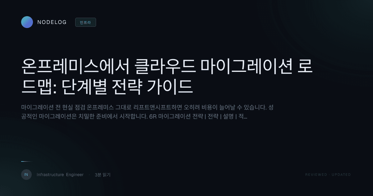 온프레미스에서 클라우드 마이그레이션 로드맵: 단계별 전략 가이드