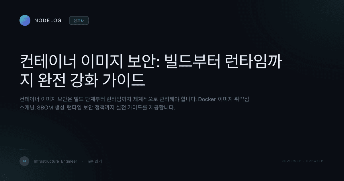 컨테이너 이미지 보안: 빌드부터 런타임까지 완전 강화 가이드