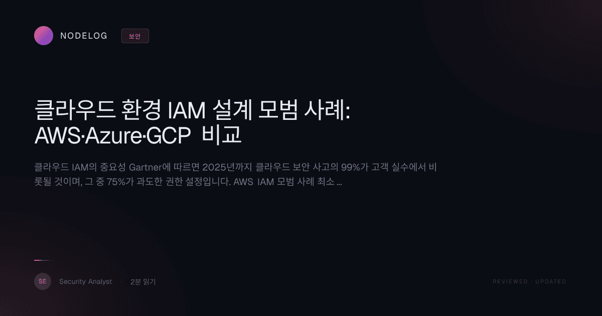 클라우드 환경 IAM 설계 모범 사례: AWS·Azure·GCP 비교