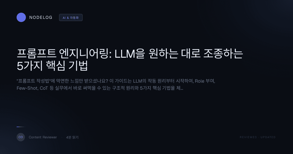 프롬프트 엔지니어링: LLM을 원하는 대로 조종하는 5가지 핵심 기법