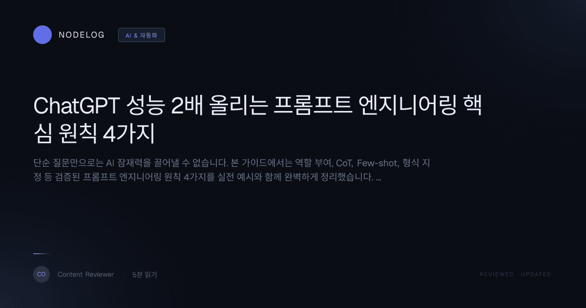 ChatGPT 성능 2배 올리는 프롬프트 엔지니어링 핵심 원칙 4가지