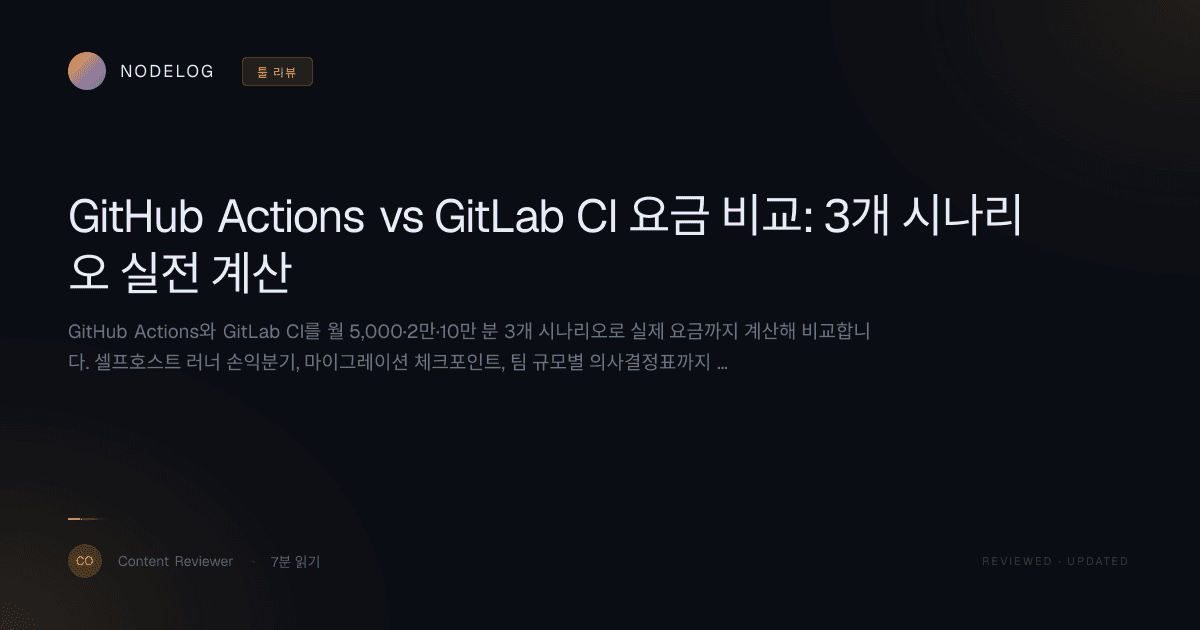 GitHub Actions vs GitLab CI 요금 비교: 3개 시나리오 실전 계산