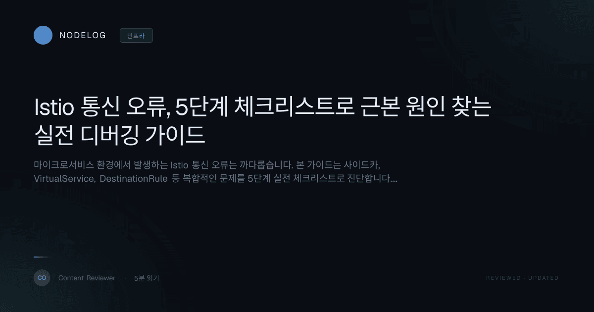 Istio 통신 오류, 5단계 체크리스트로 근본 원인 찾는 실전 디버깅 가이드