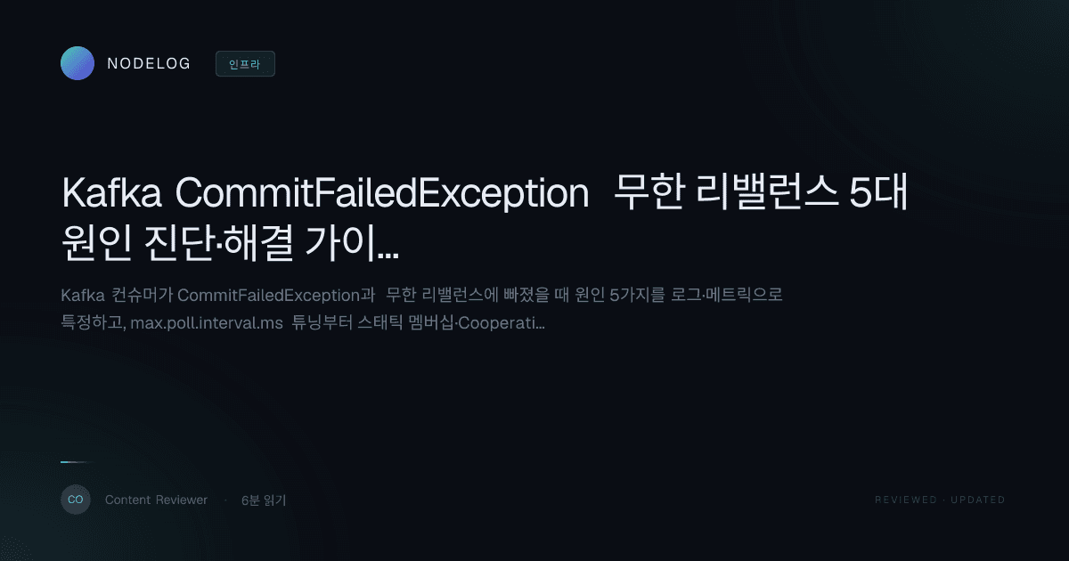 Kafka CommitFailedException 무한 리밸런스 5대 원인 진단·해결 가이드