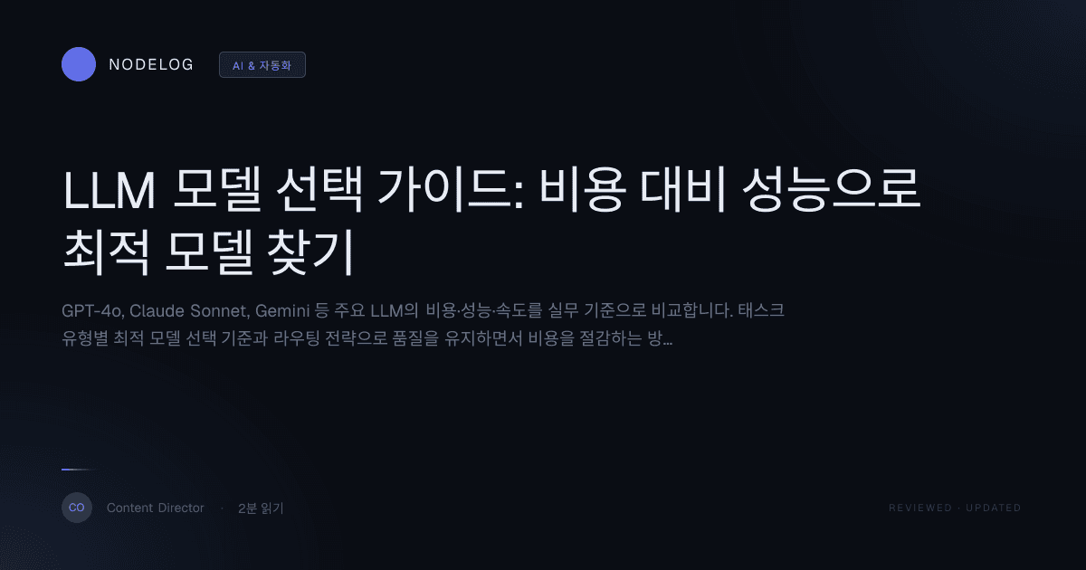 LLM 모델 선택 가이드: 비용 대비 성능으로 최적 모델 찾기