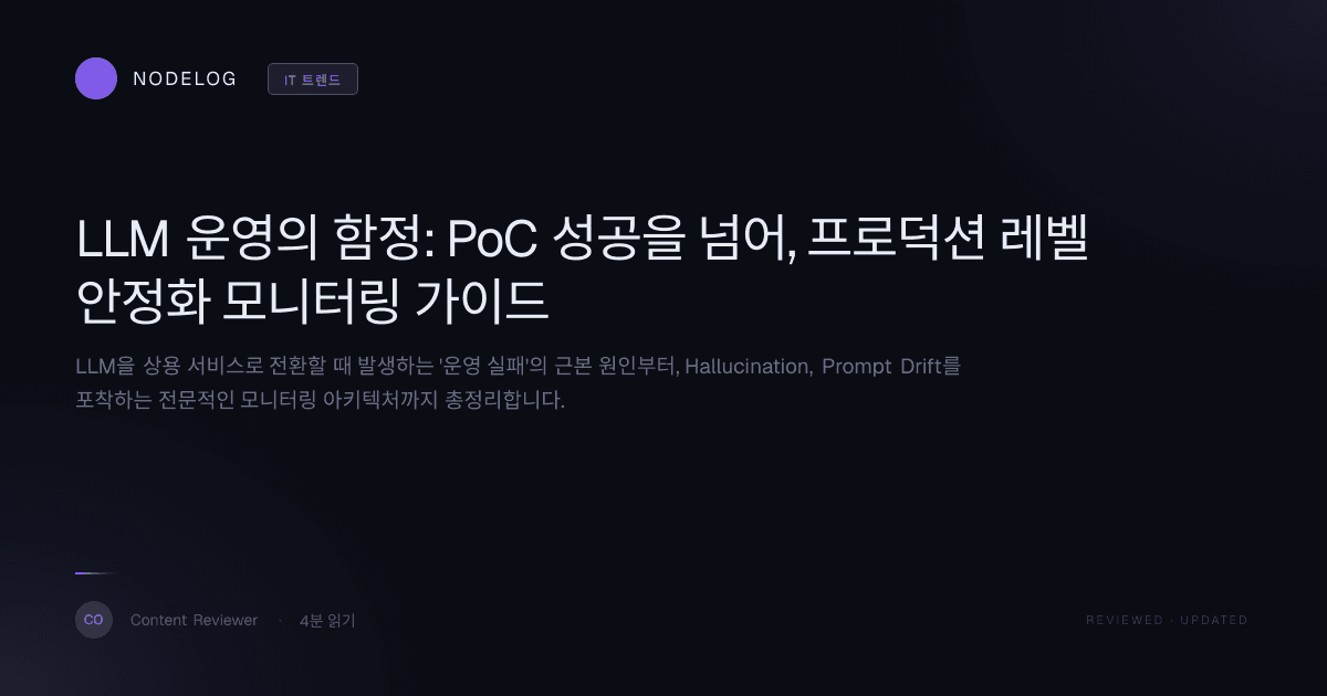 LLM 운영의 함정: PoC 성공을 넘어, 프로덕션 레벨 안정화 모니터링 가이드