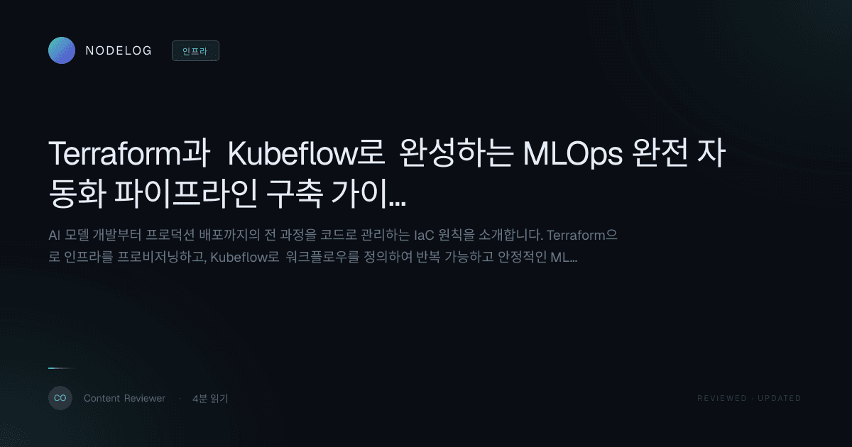Terraform과 Kubeflow로 완성하는 MLOps 완전 자동화 파이프라인 구축 가이드