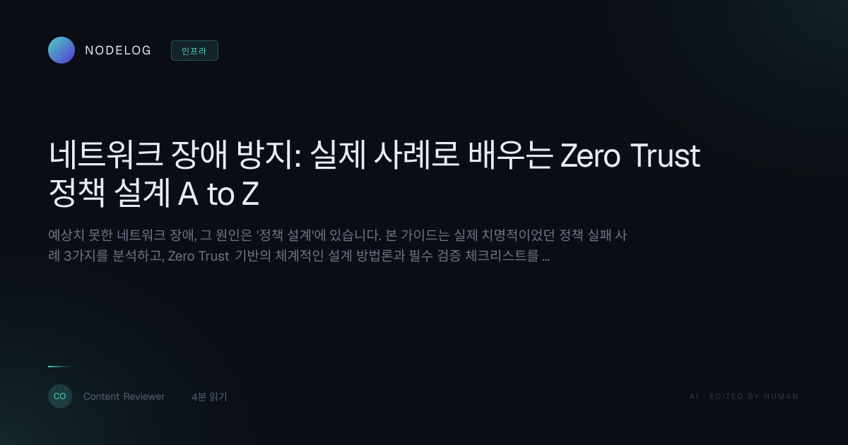 네트워크 장애 방지: 실제 사례로 배우는 Zero Trust 정책 설계 A to Z