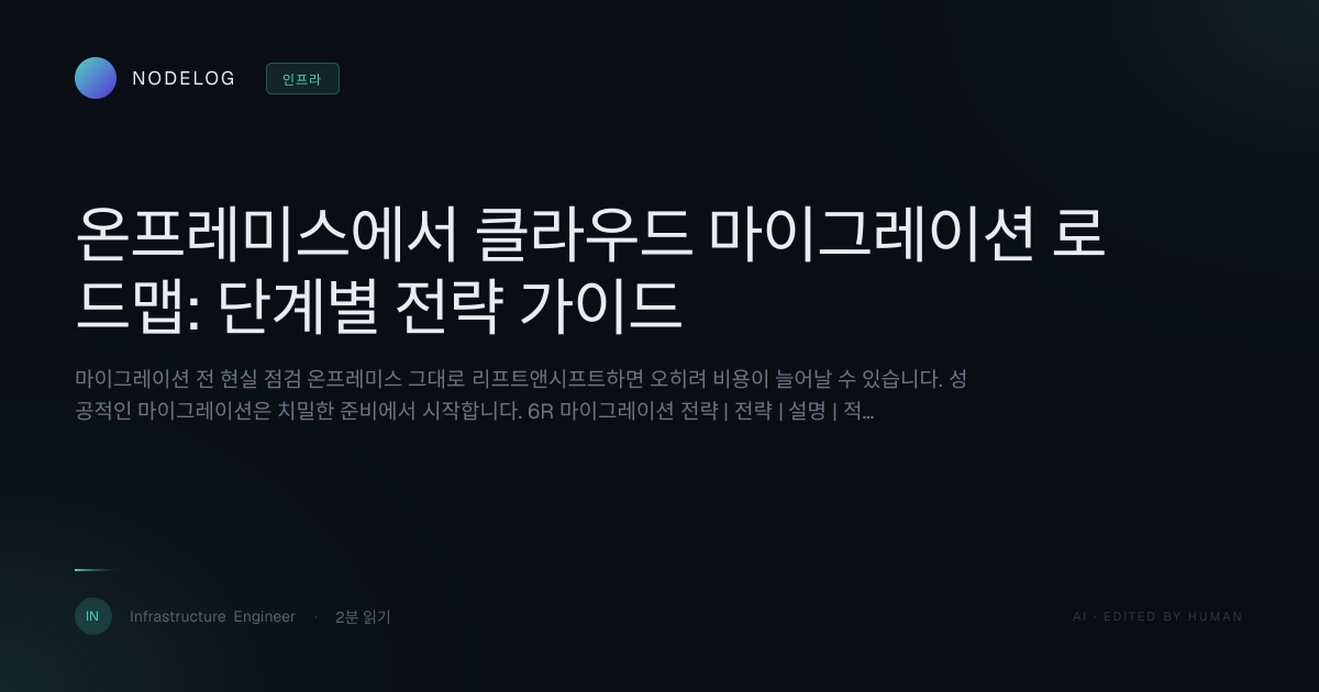 온프레미스에서 클라우드 마이그레이션 로드맵: 단계별 전략 가이드