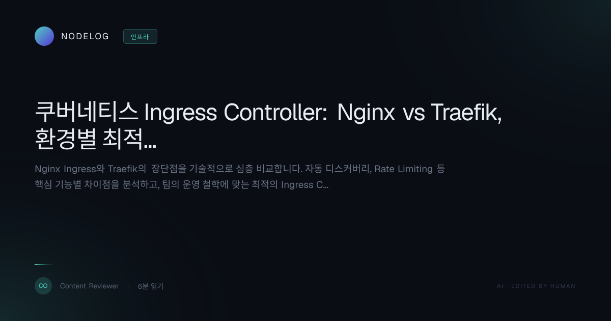 쿠버네티스 Ingress Controller: Nginx vs Traefik, 환경별 최적 선택 가이드