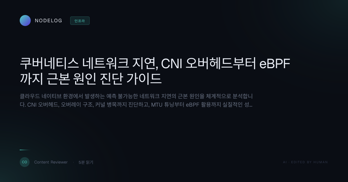 쿠버네티스 네트워크 지연, CNI 오버헤드부터 eBPF까지 근본 원인 진단 가이드