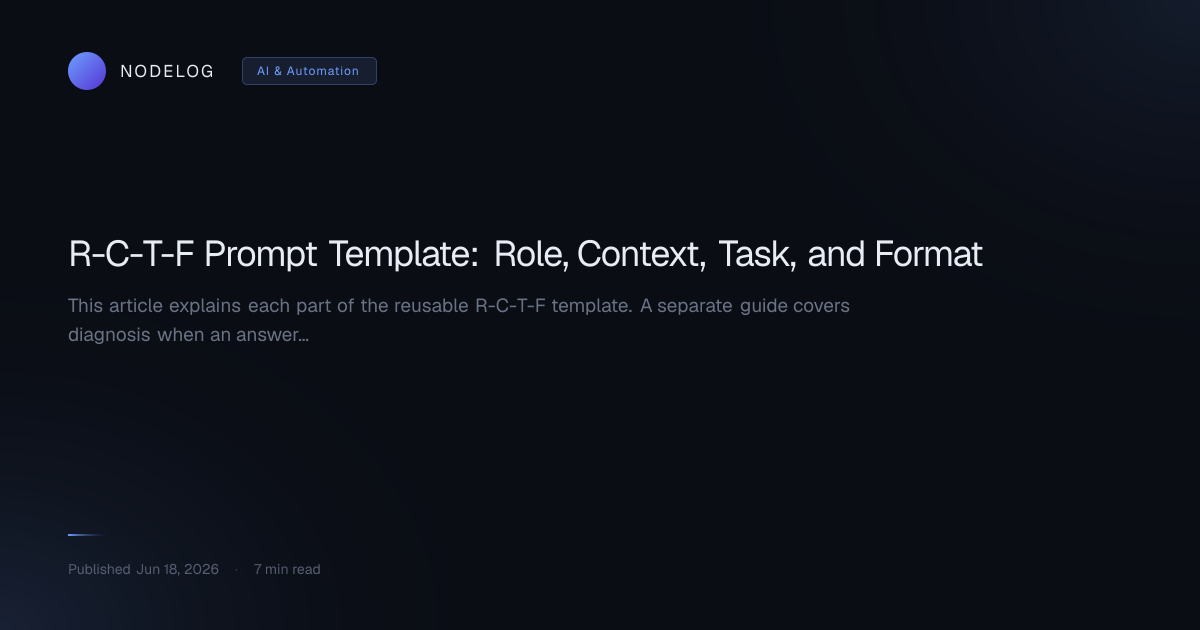R-C-T-F Prompt Template: Role, Context, Task, and Format