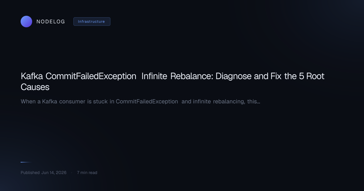 Kafka CommitFailedException Infinite Rebalance: Diagnose and Fix the 5 Root Causes
