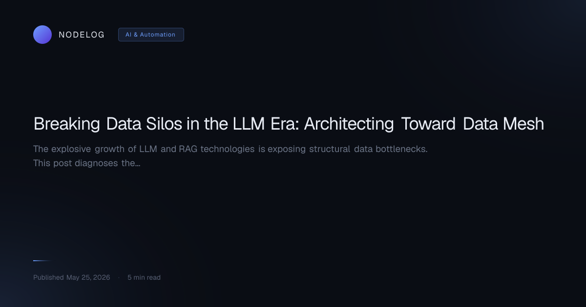 Breaking Data Silos in the LLM Era: Architecting Toward Data Mesh