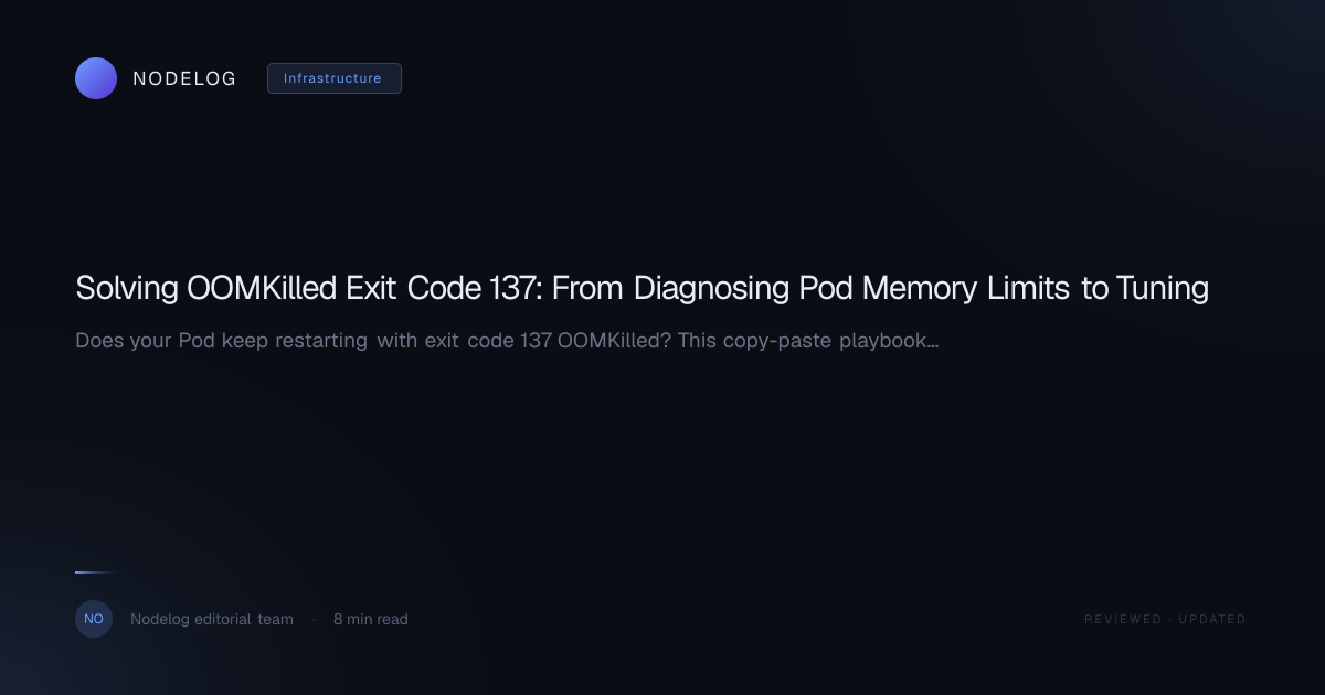 Solving OOMKilled Exit Code 137: From Diagnosing Pod Memory Limits to ...