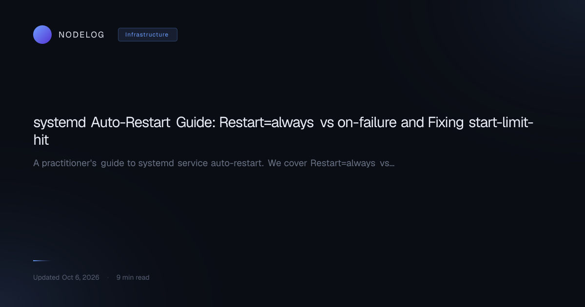 systemd Auto-Restart Guide: Restart=always vs on-failure and Fixing start-limit-hit