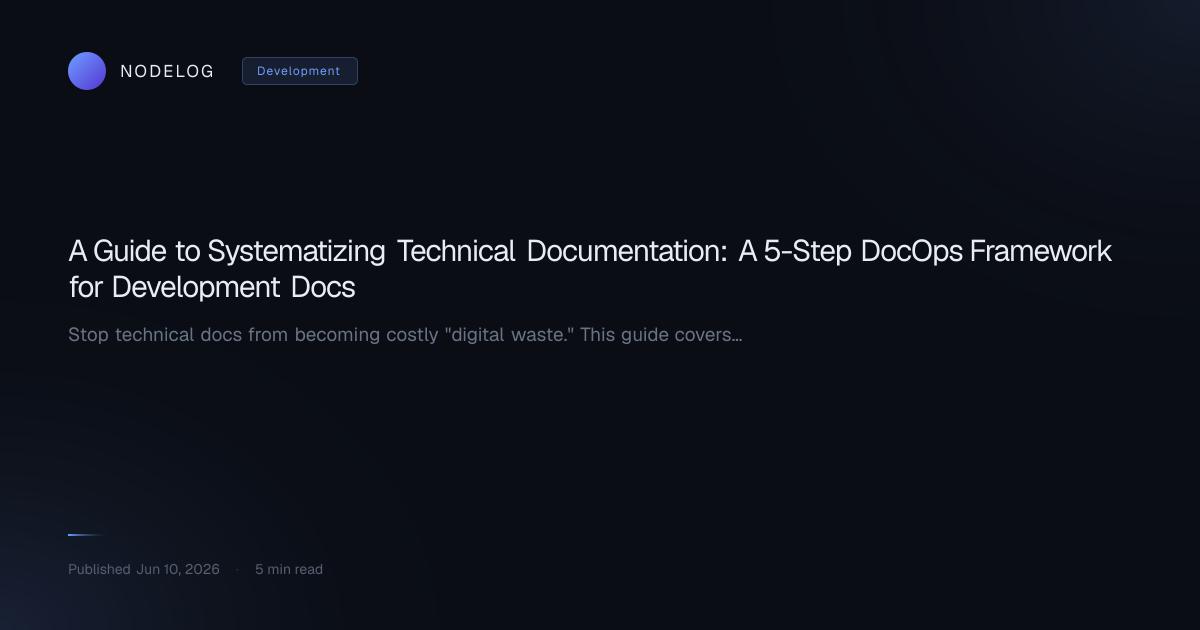 A Guide to Systematizing Technical Documentation: A 5-Step DocOps Framework for Development Docs