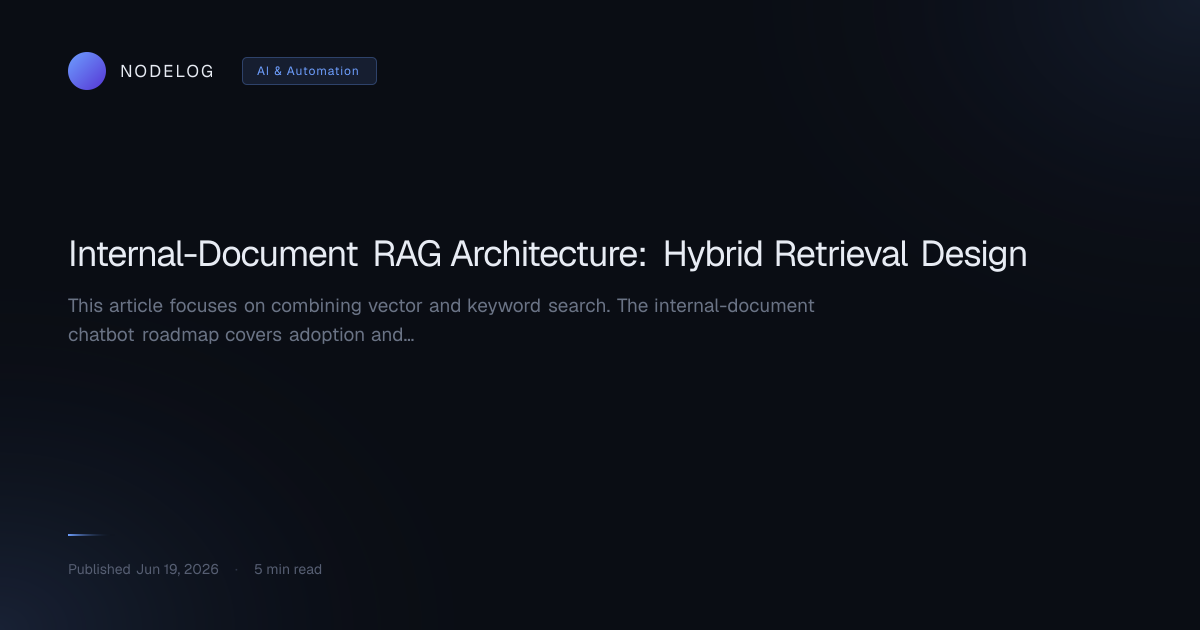 Internal-Document RAG Architecture: Hybrid Retrieval Design