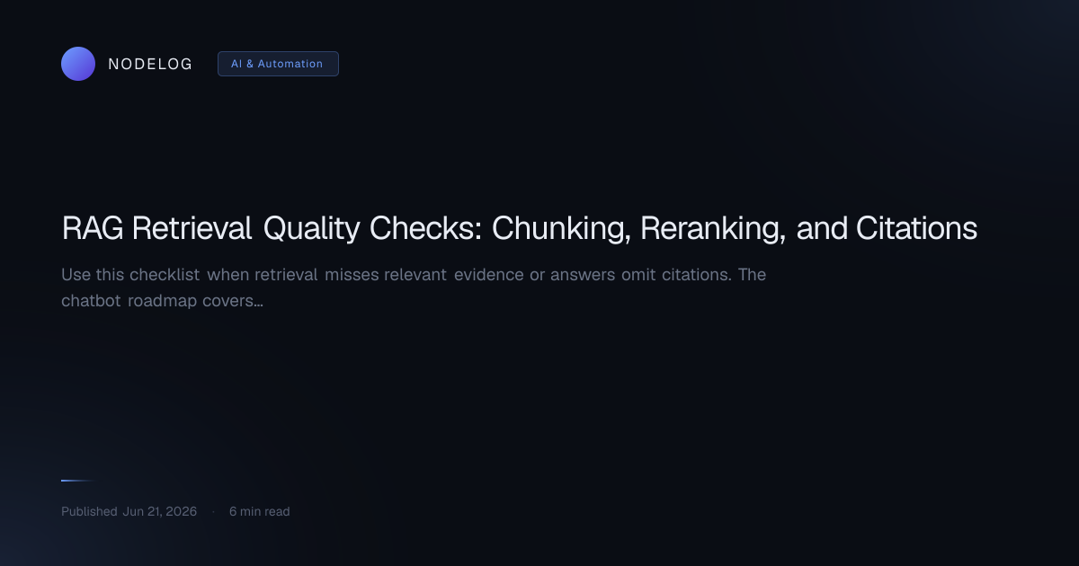RAG Retrieval Quality Checks: Chunking, Reranking, and Citations