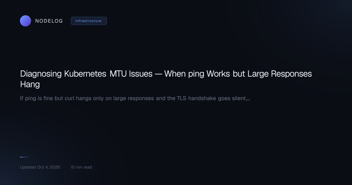 Diagnosing Kubernetes MTU Issues — When ping Works but Large Responses Hang